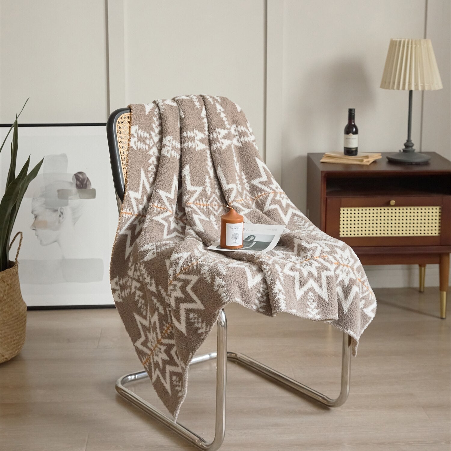 GracefulGlyph Jacquard Throw - CozifyDecor