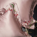 Silken Blossom Embroidered Pillowcase - CozifyDecor